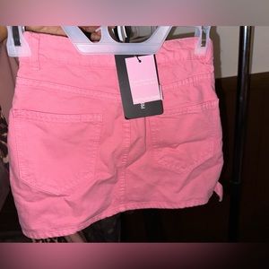 Petite mini jean skirt.